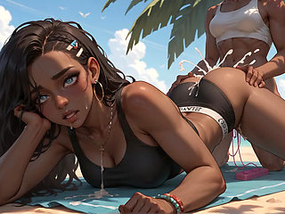 Sunlit Beach Oral Desire with the Hottest Dirty Ebony, Very First Time XXX, Stunning Ebony Queen!