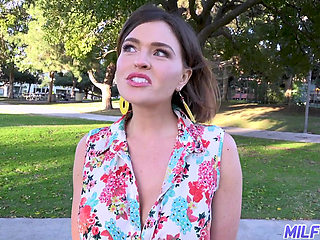 Busty milf Krissy Lynn heals the young and horny