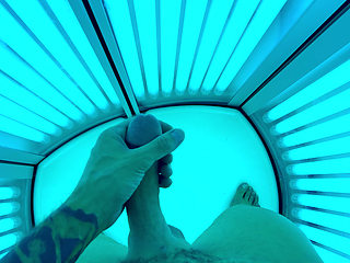 Couple Fucking Hard in Public Solarium Tanning Cabin - Risky Public Sex with People Around FULL VIDEO