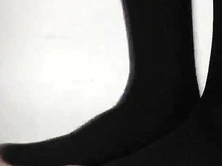 Mistress Cleo in Pantyhose Trample His Slave to Orgasm