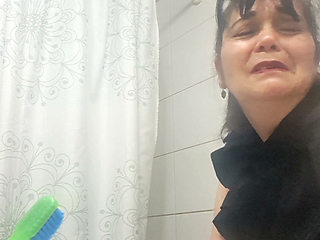Mom Imagines Having Secret Sex with Him in the Bathroom.
