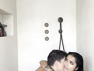 My Busty Girlfriend Yasmina Khan Gets Hot in the Shower and Gets All My Milk Out of Me