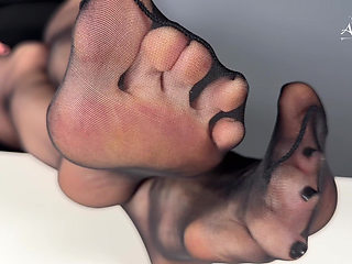 The More You Sniff the Weaker You Get! - Pantyhose Domination with Foot Worship and Jerk off Instruction with Miss Adrastea