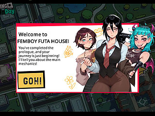 Femboy Futa House futanari Hentai Game  Ep.3 Caught My Roomates Anal Fuck in the Bathroom!