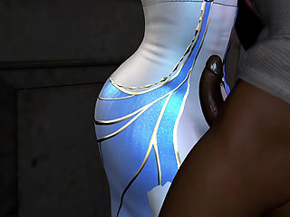 3D Cute Cosplay Babe Wearing Sexy Dress Cheating with Old Dick