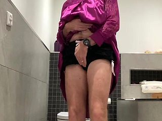 Fatima playing in bathroom