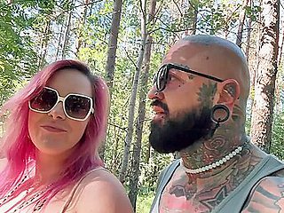 Risky Outdoor Sex In The Forest - Almost Caught, Deepthroat & Cumswap
