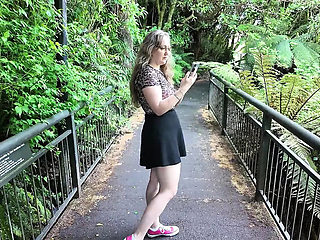 Heidi Blaze Outdoor Sex - Big Tits MILF Flashing Skirt Gets Creampie By Husband