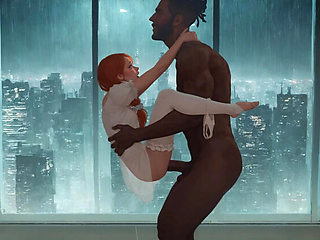 Busty Indian MILF Mila Ai Rides Boss's Big Black Cock - 3D Hentai Anal & Creampie Sex