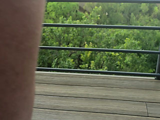 He puts spermicide in my milf pussy and fucks me on a balcony in public!
