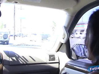 Asian beauty drilled hard by a big white cock to get her car fixed