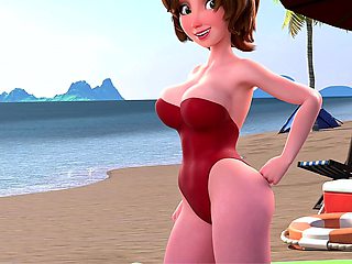 Hot Stepmom Aunt Cass Gets Her Pussy Stuffed in Beach POV