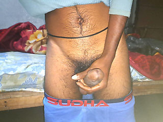 Oldman cook in underwear solo fuck