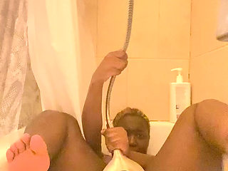 Kinky Ebony Blonde Dirty Pussy Play In Shower Until EXTREME Sensational Orgasm Climax