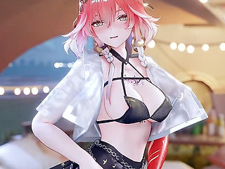 [4k Ultra-high-definition] Long Queencard Black Silk Miniskirt Anal Seila Beads Charming