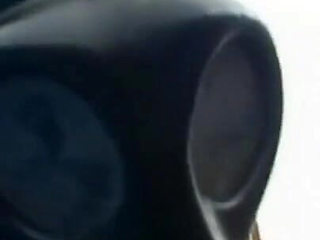 Dominating gas mask man