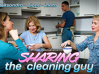 One Lucky Guy Getting Fucked And Shared By Three Hot Milfs Who Suck And Fuck Him Dry