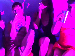 Candy Crush, Queen Kimi, Von Poison and Luna Olvr Smoking with Their Feet, Stripping and Kissing