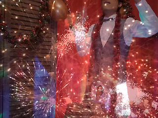 Happy New Year! The cute French-Asian twink Jon Arteen jerks off, ejaculates into a glass, and drinks his own semen.