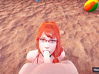 Day of Beach: Nudity Beach with Redhead Stepsister