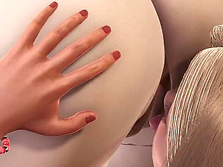 Lesbian Pussy Licking Blonde With Brunette Hot Scene 3D Animation