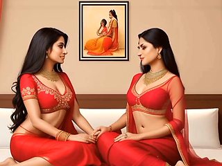 Indian aunt, cartoon fantasy, school