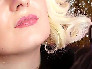 Blonde MILF in Leather Gloves and Fur: Fetish Asmr Free Video - Pretty Braces Face