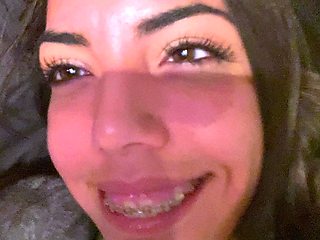 Lovely Amateur teen brunette masturbating outdoor