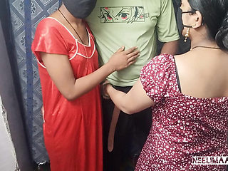 Indian Desi Jeeja Sali And Wife Threesome Video. Indian Threesome Video.
