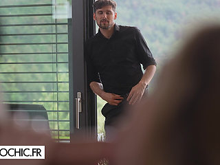 The couple welcomes a guest at home