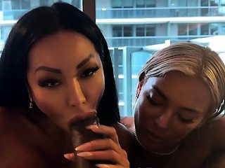 Huge BBC fucks two busty bitches in multiple positions - CJ