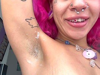 Armpit Fetish Sweaty Spitting on My Armpits Squirting Vibrator Ass Worship Spanking Winking Asshole