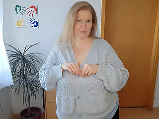 Curly Dreams German MILF Undresses Big Natural Tits Solo 4K