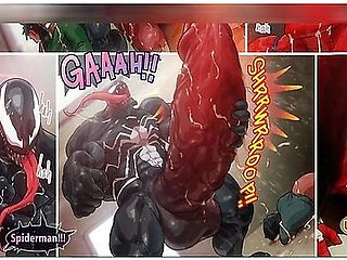 Spideman X Venom Cartoon Comic Animation