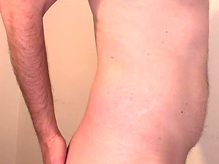 Hairy cock dadbod slowly gyrates and plays with bush while standing