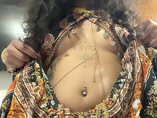 Latina Arabian Goddess with her Hairy Pussy Under Boho Skirt (Teasing)
