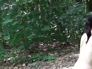 Old cunt Vicky enjoys a hard young cock in the woods