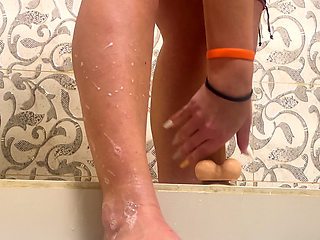 Riding Dildo and Massive Squirt