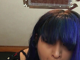 Little Goth Mouth Vs Big Juicy Cock