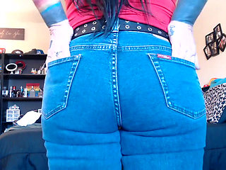 Just drool tight blue jean tease