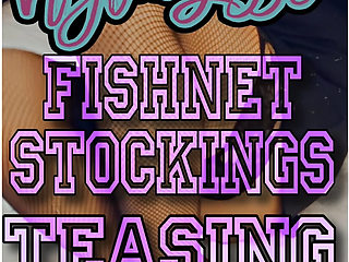 MissyNylonLeggs - Fishnet Stockings Teasing on The Bed