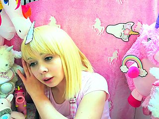 Curly Blonde Teen Records Solo Dildo Masturbation More at