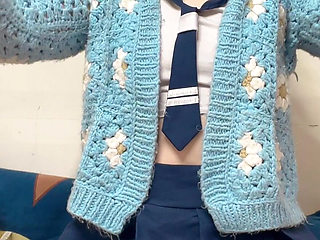 Hana Wear College Girl Cosplay for Her New Day Work