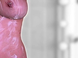 Wifey Loves to Clean Her Perfect Body with Shaving Cream.