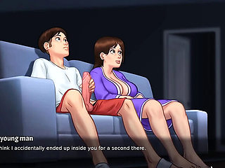 Stepmom Shows Pussy to Stepson While Watching Porn (Summertime Saga)