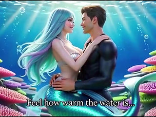 Underwater fantasy where a diver discovers a mesmerizing mermaid