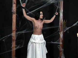 Beautiful domination and bondage with a hot brunette Sophie Angel