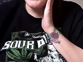 Cute curly brunette solo webcam masturbation