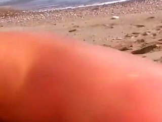 Sandy beach sex with nice anal whore