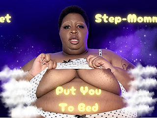 BBW Ebony Step-mom Puts You to Bed with Their Mouth and Hands